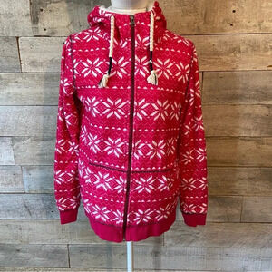 Roxy women’s faux  fur lined Nordic patterned hoodie in‎ size medium